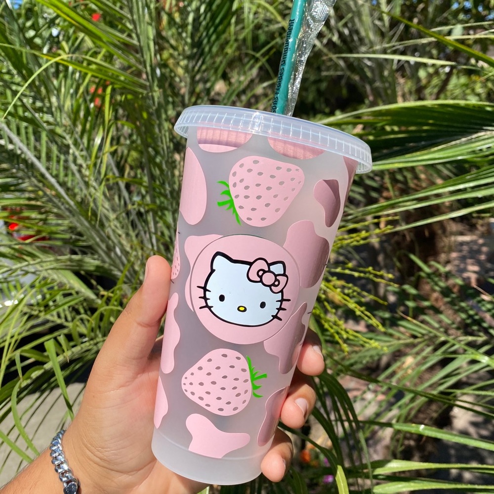 Hello Kitty Strawberry Cow Print Cup